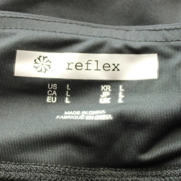 Women’s Reflex Capris Leggings, Zipper Pocket, Black, Gray Stripe, Size Large - Picture 6 of 8